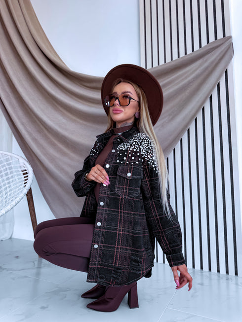 Džinsa striukė "Crystal Glow MF2530" - JUODA SU ORANŽINE
